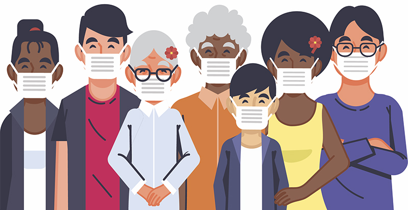 People with masks